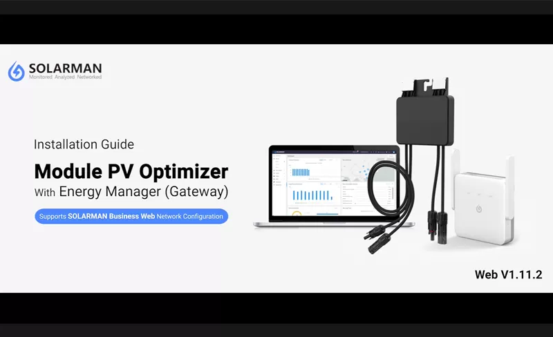 Guide d'installation-Module PV Optimiseur Avec Gérer L'énergie (WEB)